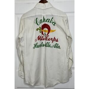Vintage CAHABA Shriner Motor Corps Masonic Shirt Embroidered Size Large